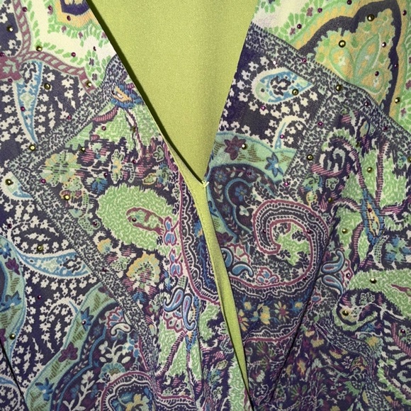 NWT One World “Live and Let Live” Paisley Print Flutter Sleeve Dress – Size L - Picture 5 of 16